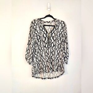 Snakeskin Print Calvin Klein 3/4 Sleeve Work Top